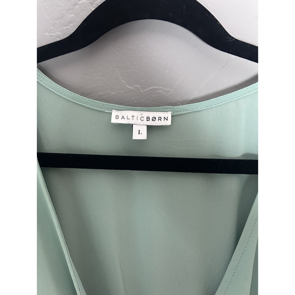 Women's Balticborn Mint Green Long Maxi Gown Size V Neckline Size L Bridesmaid - Picture 4 of 11